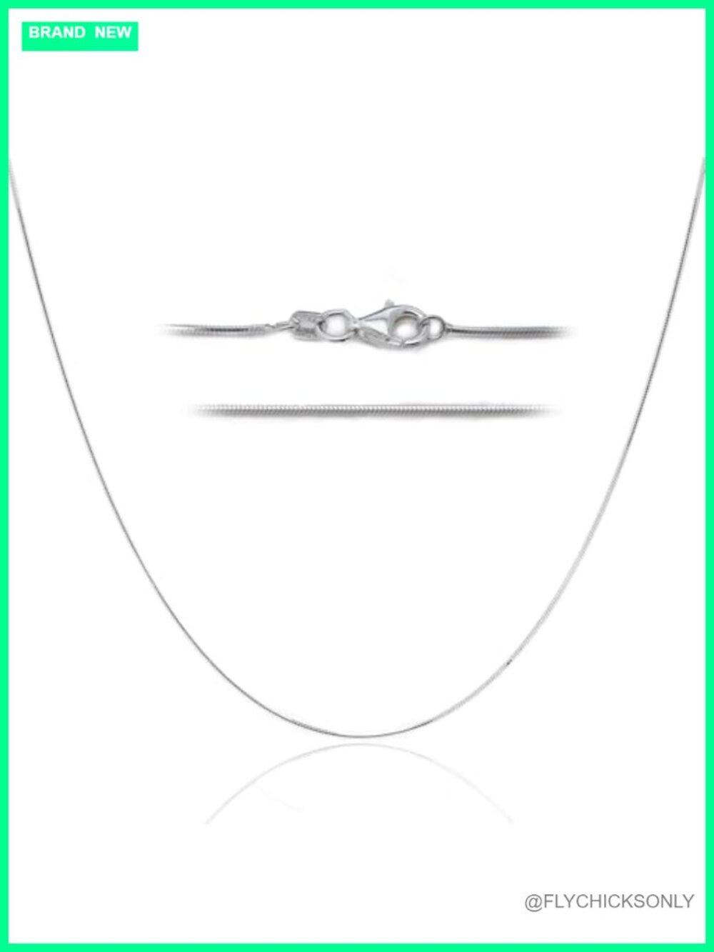 Italian 925 Sterling Silver Snake Chain Necklace 1mm